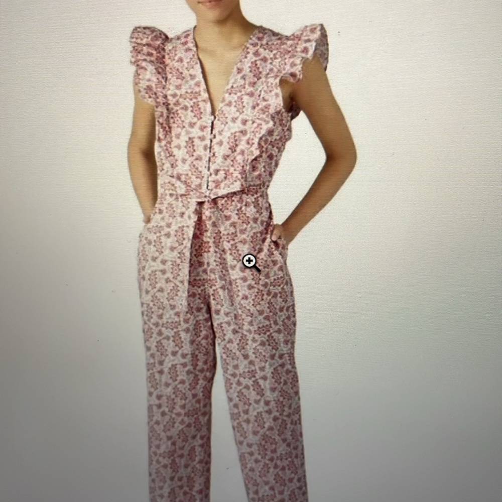 Rebecca Taylor Pink Floral Cotton Jumpsuit